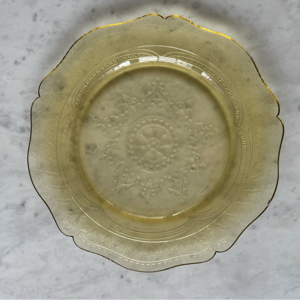Amber Glass Elegant Glass Plate